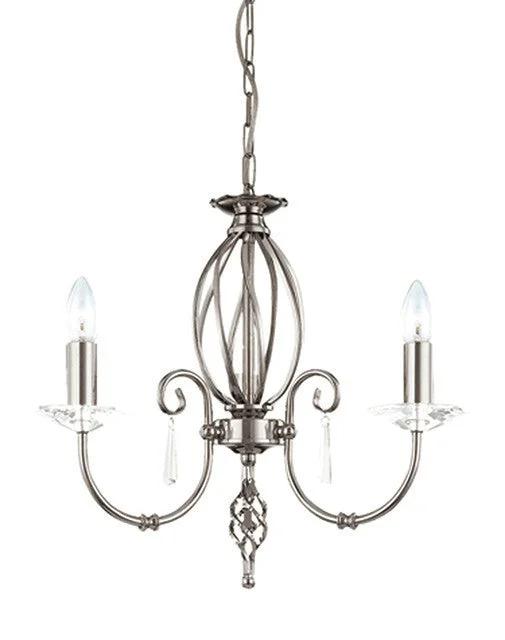 Chandeliers with Metal Frames in Copper FinishKnot Twist 3 Light Chandelier Polished Nickel - ID 917