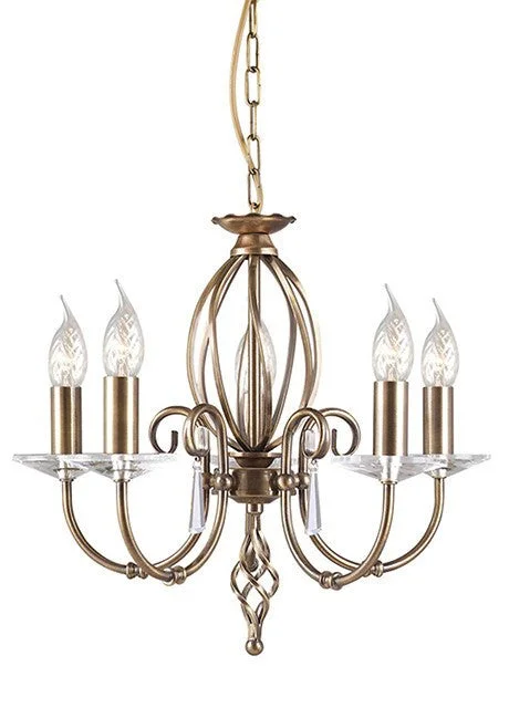 Chandeliers with Venetian Glass for a Luxurious LookKnot Twist 5 Light Chandelier Aged Brass - ID 6071