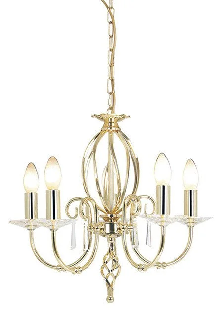 Mini Chandeliers for Adding Charm to Small SpacesKnot Twist 5 Light Chandelier Polished Brass - ID 920