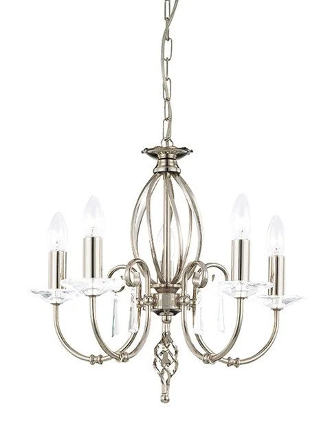 Minimalist Chandeliers for Sleek and Simple InteriorsKnot Twist 5 Light Chandelier Polished Nickel - ID 919