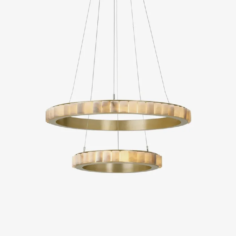 Chandeliers with Frosted Glass for a Softer Light DiffusionAlabaster Avalon Halo Chandelier