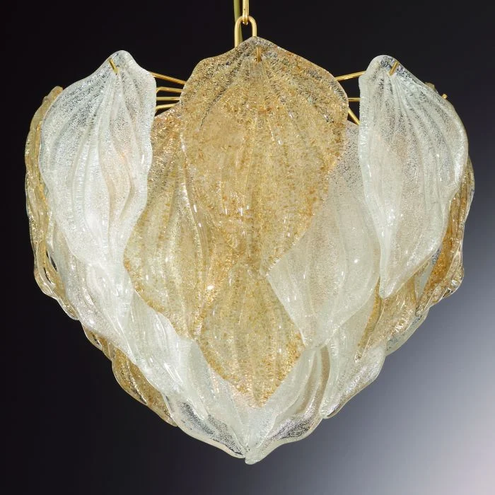 Industrial Iron Chandeliers for Loft - Inspired SpacesAmber Or Clear Venetian Piastra Glass Pendant Light