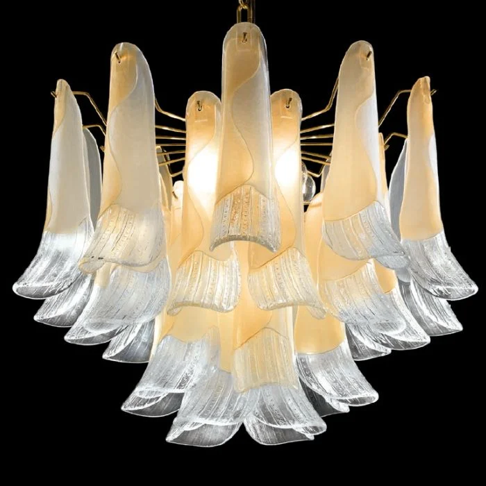 Minimalist Chandeliers for Sleek and Simple InteriorsAmber, Pink Or White Murano Chandelier With Gold Or Silver Frame