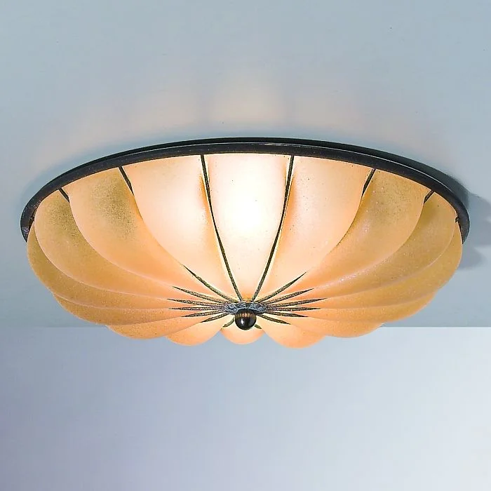 Minimalist Chandeliers for Sleek and Simple InteriorsAmber Venetian Glass Flush Fitting Ceiling Light