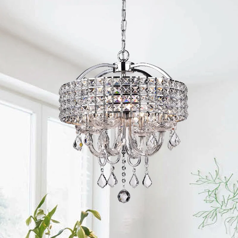 Chandeliers with Venetian Glass for a Luxurious LookAnteron 4-Light Chrome Crystal Chandelier - Chrome Finish