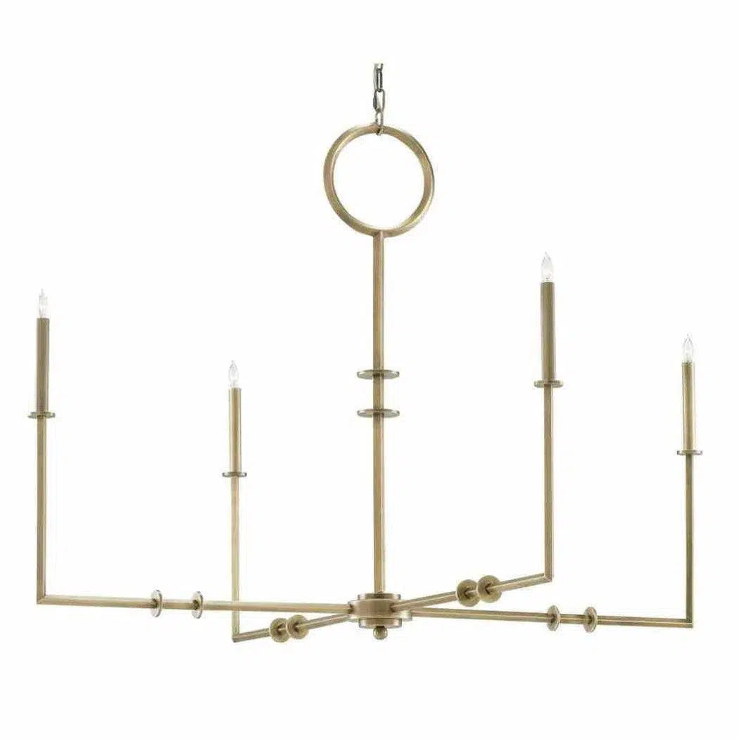 Chandeliers for High Ceilings to Fill Vertical SpaceAntique Brass Rogue Chandelier