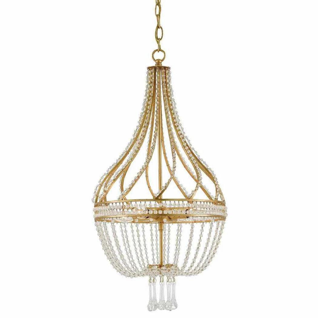 Chandeliers with Adjustable Height for Custom InstallationAntique Gold Leaf Ingenue Gold Chandelier