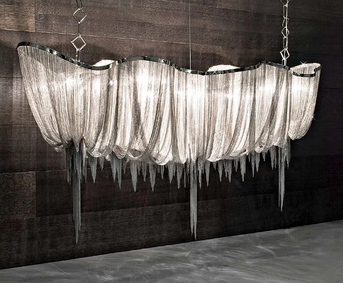 Chandeliers with Clear Crystal for a Sparkling Effect2.5 Metre Atlantis Chandelier From Terzani, nickel finish