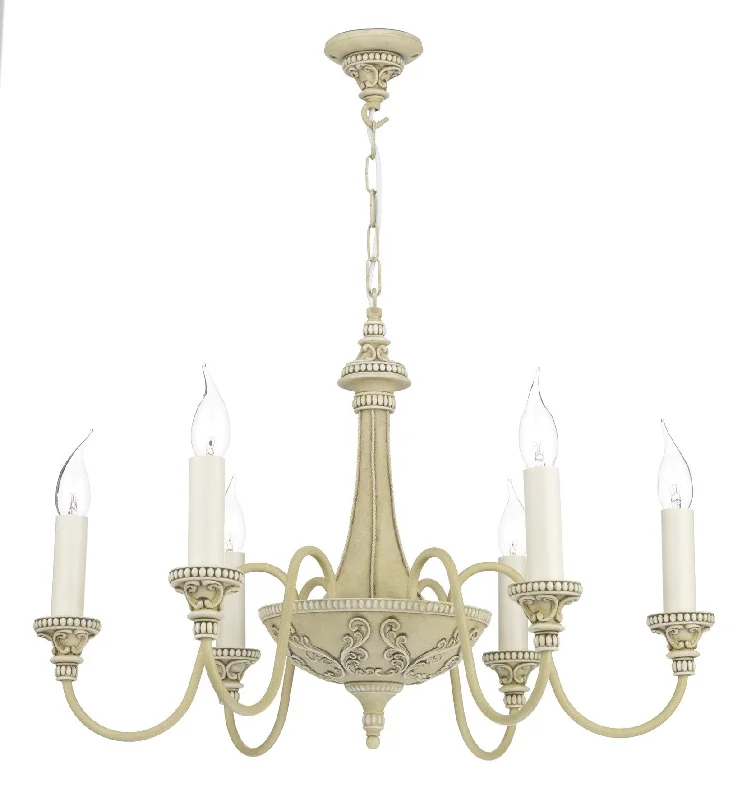 Chandeliers for Low Ceilings to Avoid OvercrowdingBailey Cream 6 Arm Chandelier - ID 3506