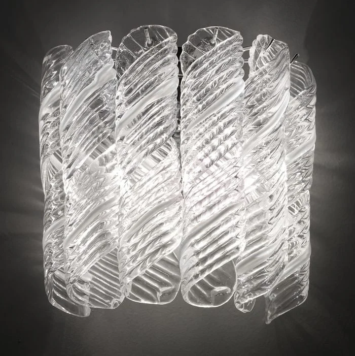 Oversized Chandeliers as a Statement Piece in Living RoomsBespoke 70S Style White And Clear Murano Wall Light