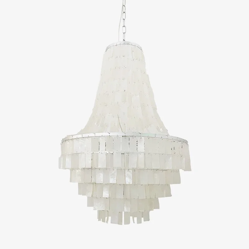 Chandeliers with Colored Glass for a Splash of ColorBoho Shell Tiered Chandelier