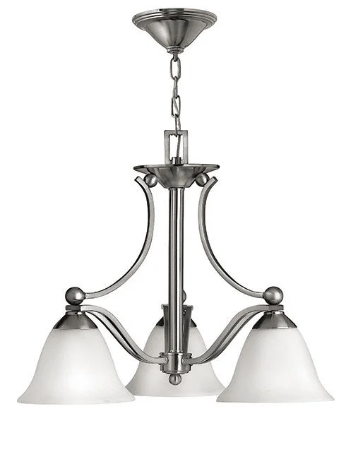 Chandeliers with Sputnik - Style Design for a Futuristic VibeBond Brushed Nickel 3 Lamp Chandelier - ID 6094