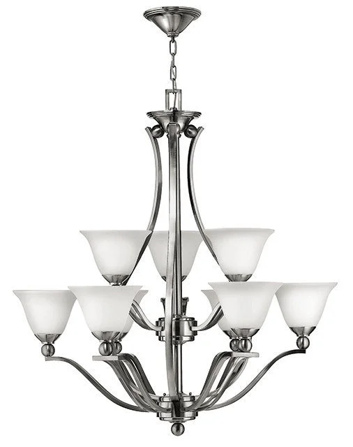 LED Chandeliers for Energy - Efficient LightingBond Brushed Nickel 9 Lamp Chandelier - ID 6093