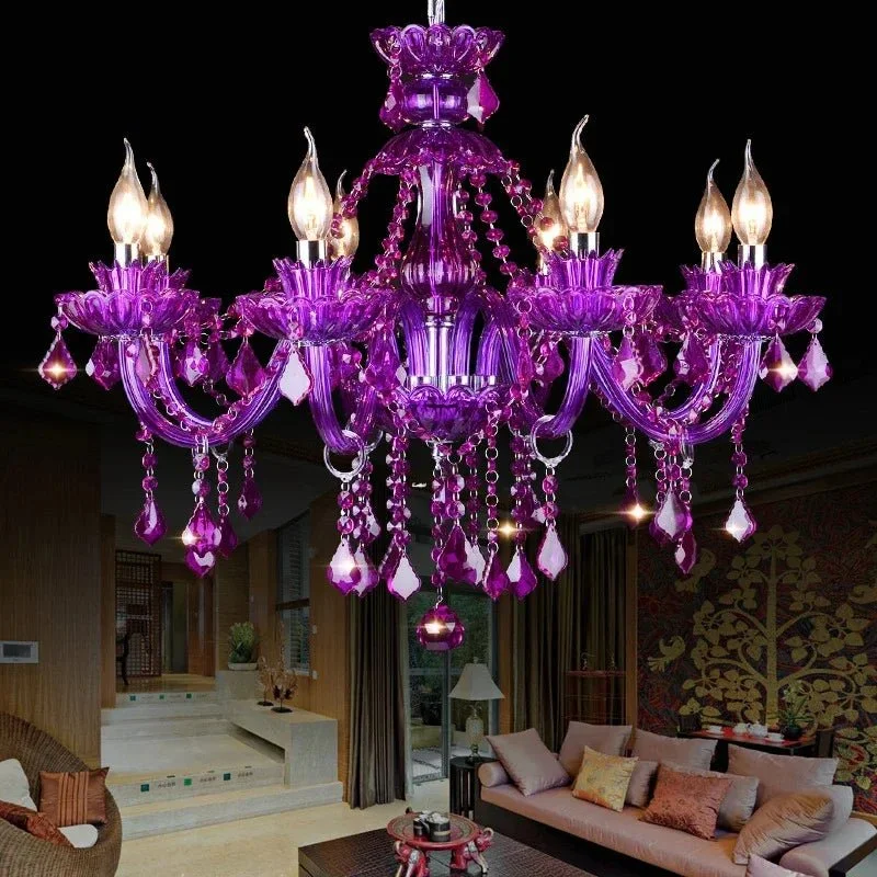 Chandeliers with Metal Frames in Copper FinishBrigitte Chandelier - Purple