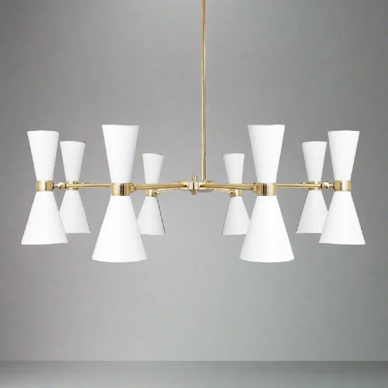 Industrial Iron Chandeliers for Loft - Inspired SpacesCairo Eight Arm Contemporary Chandelier - White - Mullan Lighting