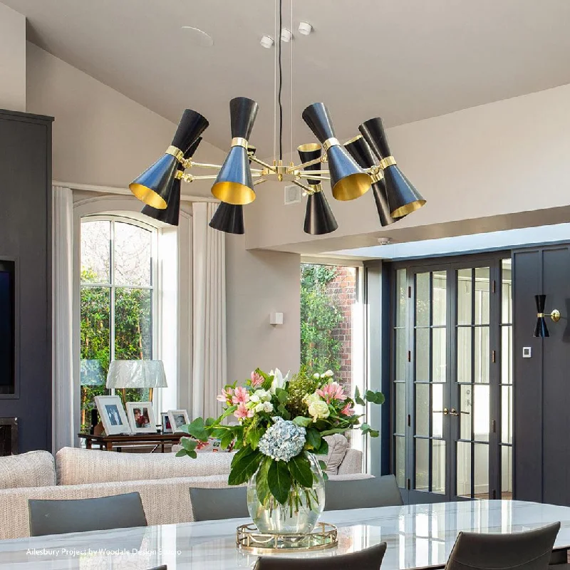 Industrial Iron Chandeliers for Loft - Inspired SpacesCairo Eight Arm Contemporary Chandelier - Black