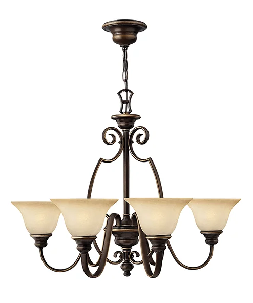Art Deco Chandeliers for a Retro - Glam LookRowly Antique Bronze 6 Lamp Chandelier - ID 7218