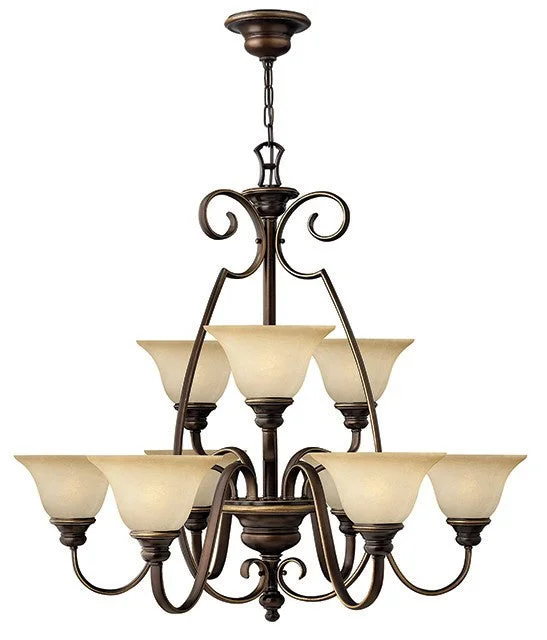 Chandeliers with Pendant Lights for a Stylish LookRowly Antique Bronze 9 Lamp Chandelier - ID 7216