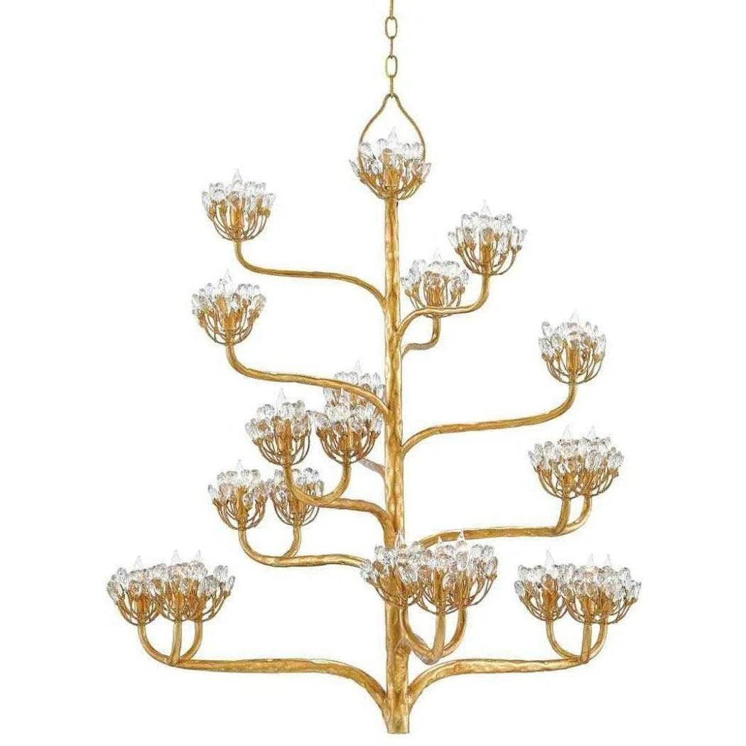 Mini Chandeliers for Adding Charm to Small SpacesDark Gold Leaf Agave Americana Gold Chandelier