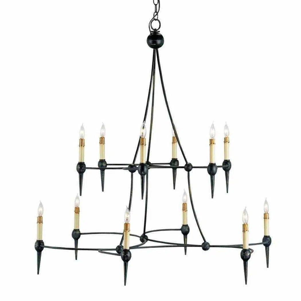 Chandeliers with Adjustable Arms for Directional LightingFrench Black Danielli Chandelier