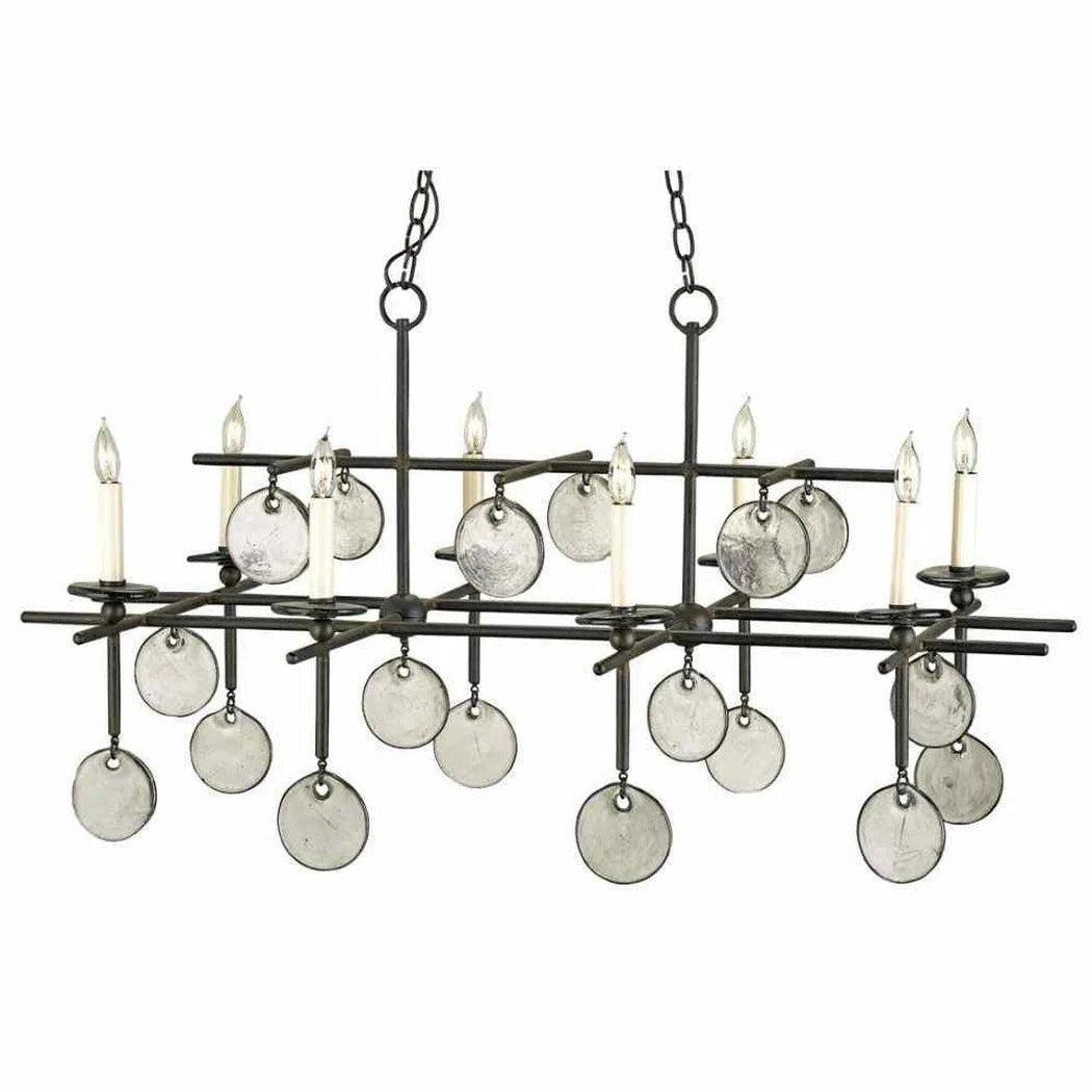 Incandescent Chandeliers for a Warm and Traditional GlowOld Iron Sethos Black Rectangular Chandelier