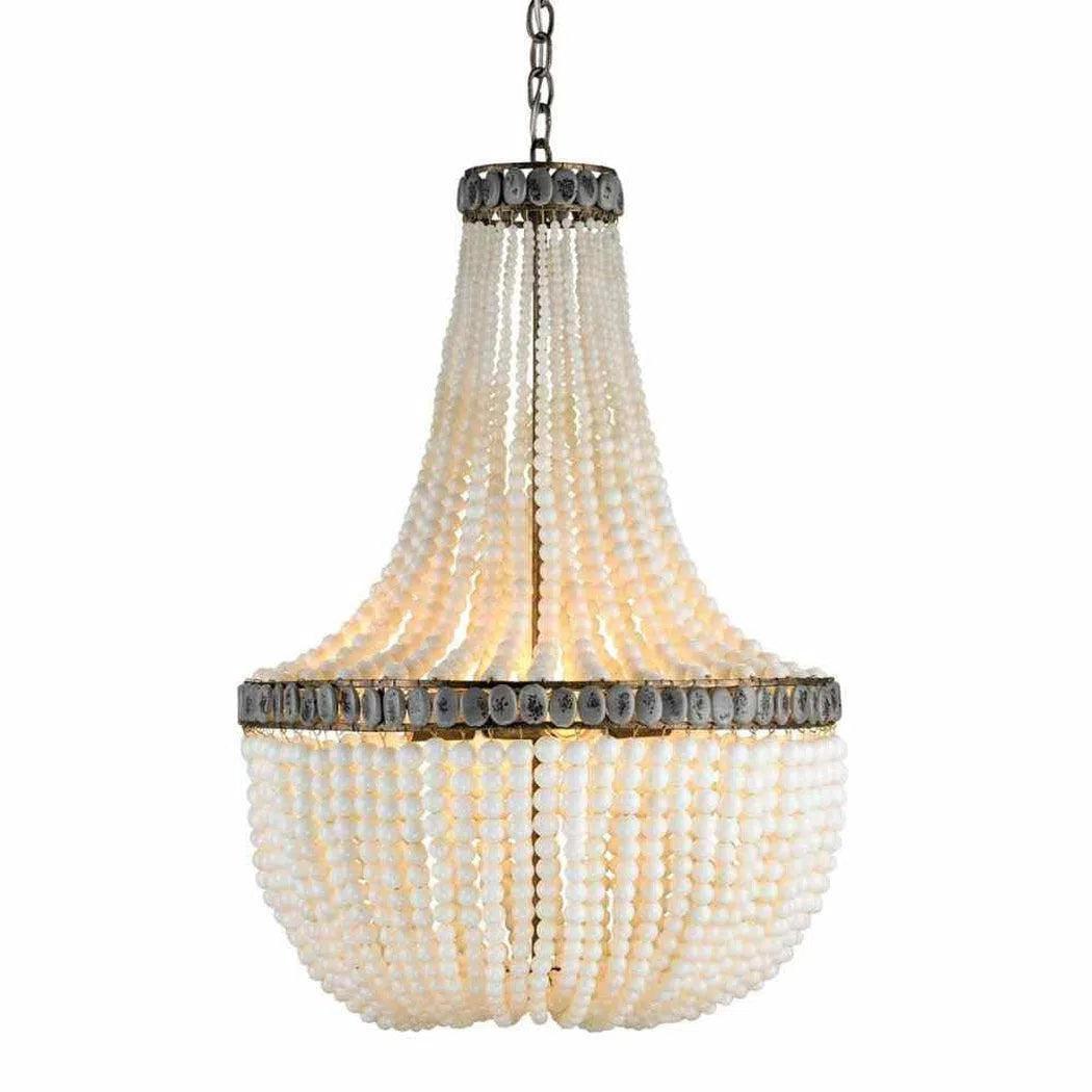 Chandeliers with Metal Frames in Bronze FinishPyrite Bronze Cream Gray Hedy Chandelier Marjorie Skouras