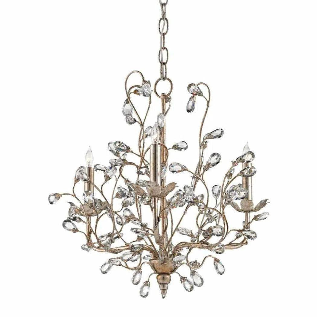 Chandeliers with Colored Glass for a Splash of ColorGranello Crystal Bud Silver Small Chandelier