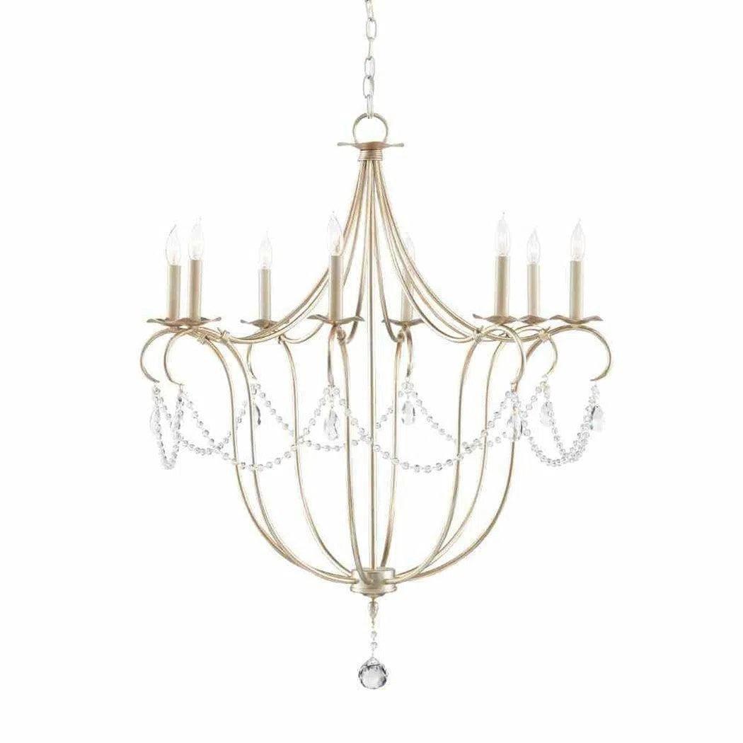 Chandeliers with Frosted Glass for a Softer Light DiffusionSilver Leaf Crystal Lights Silver Large Chandelier