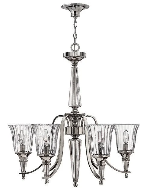 Incandescent Chandeliers for a Warm and Traditional GlowHarrow Polished Sterling Metal 6 Lamp Chandelier - ID 6096