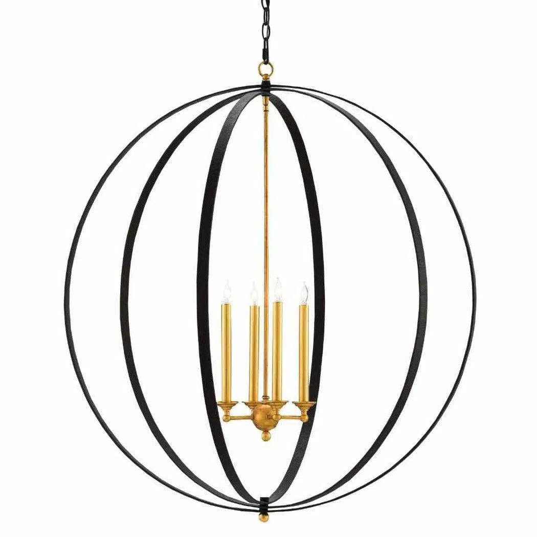 Chandeliers for Dining Rooms to Set the Mood for MealsChinois Antique Gold Leaf Black Ogden Orb Chandelier