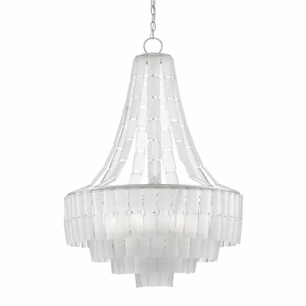 Chandeliers with Murano Glass for a High - End Artistic TouchSilver Leaf Opaque White Vintner Blanc Chandelier