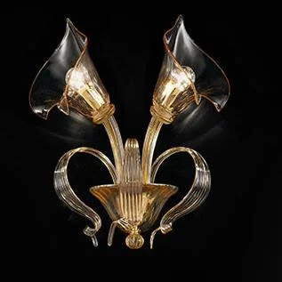 Chandeliers with Colored Glass for a Splash of ColorHandcrafted Sophisticated Fine Italian Ceiling Pendant Chandelier Wall Lamp With Two Shades And Murano Glass
