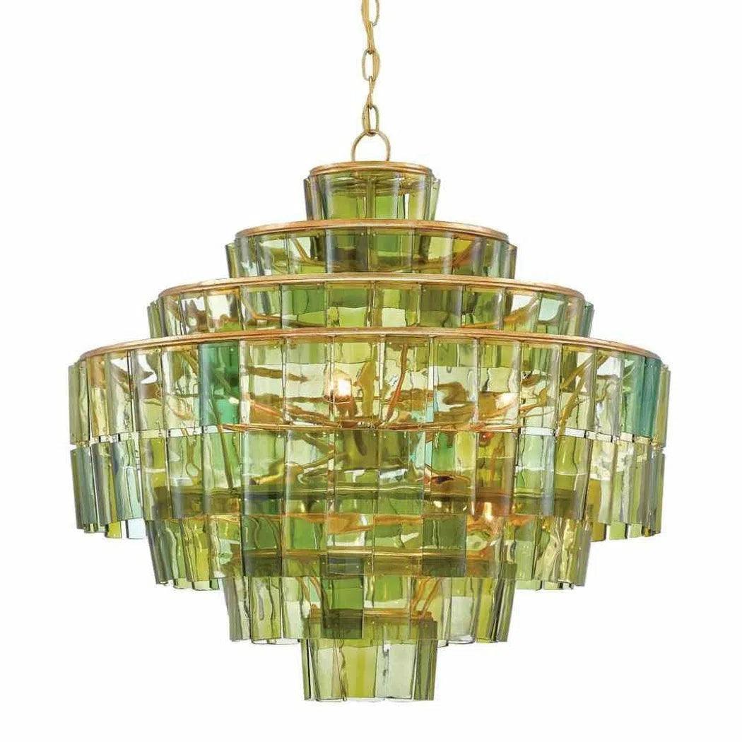 Chandeliers with Multiple Lights for Maximum IlluminationDark Gold Leaf Green Sommelier Chandelier