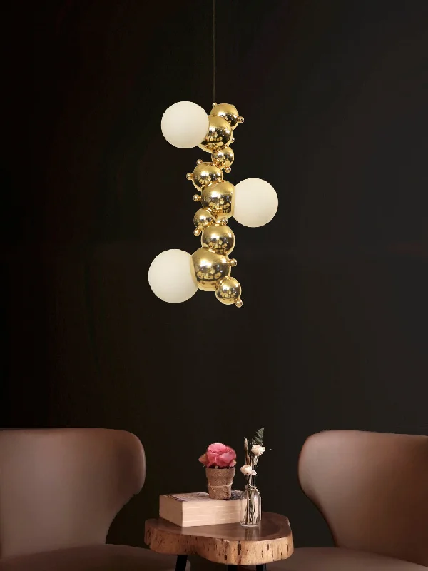 Chandeliers with Colored Glass for a Splash of ColorDevon 3-Lamp Chandelier