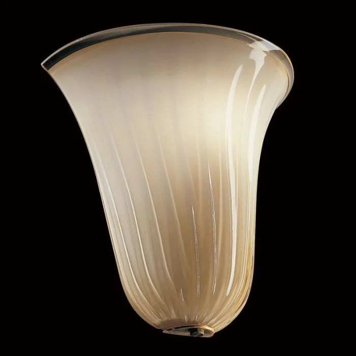 Chandeliers with Metal Frames in Black FinishElegant Ivory Murano Glass Wall Lamp With Clear Trim