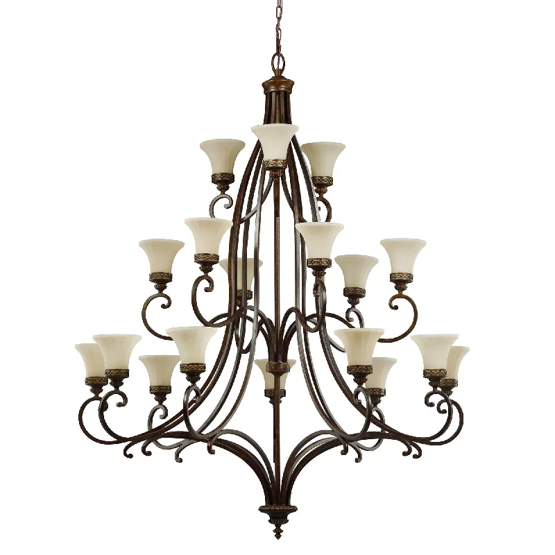 Chandeliers with Clear Crystal for a Sparkling EffectSion Bronze 18 Light Chandelier 3 Tier - ID 7338