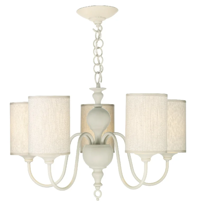 Chandeliers with Frosted Glass for a Softer Light DiffusionFlemish Cream 5 Arm Chandelier - ID 2747
