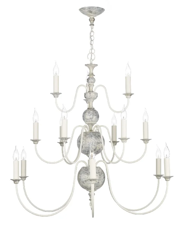 Chandeliers with Metal Frames in Black FinishFlemish Grey 15 Arm Chandelier - ID 3807