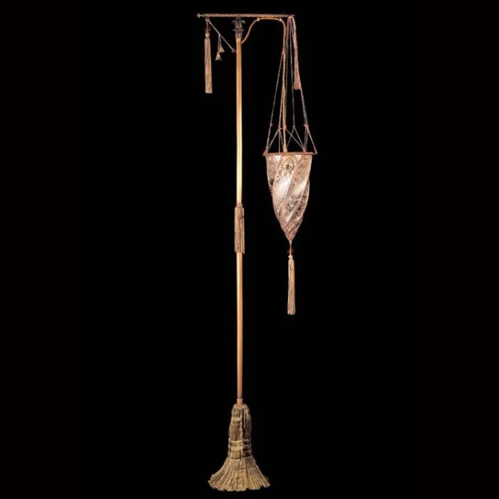 Chandeliers with Colored Glass for a Splash of ColorFortuny Style Floor Lamp In 7 Murano Glass Colours