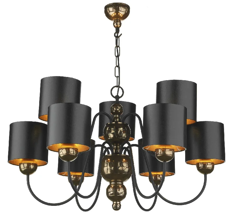 Incandescent Chandeliers for a Warm and Traditional GlowGarbo Bronze and Black 9 Arm Chandelier - ID 3866