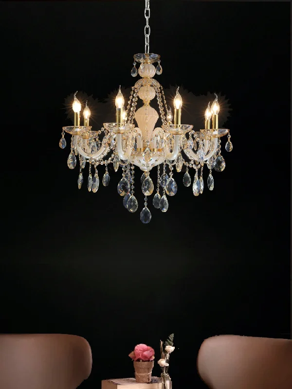 Chandeliers with Metal Frames in Gold FinishHelena 8-Lamps Chandelier