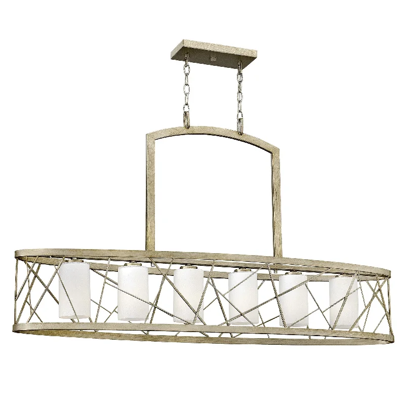 Chandeliers for Dining Rooms to Set the Mood for MealsCroydon Soft Silver Gold 6 Light Island Chandelier - ID 7070