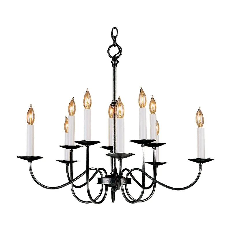 Chandeliers with Colored Glass for a Splash of ColorSimple Lines Chandelier
