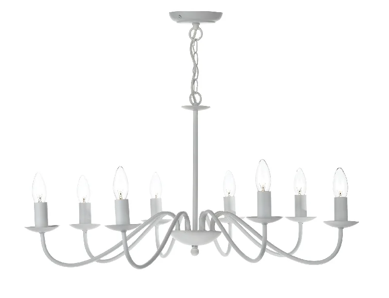 Chandeliers for High Ceilings to Fill Vertical SpaceSomerstown White 8 Arm Chandelier - ID 3977