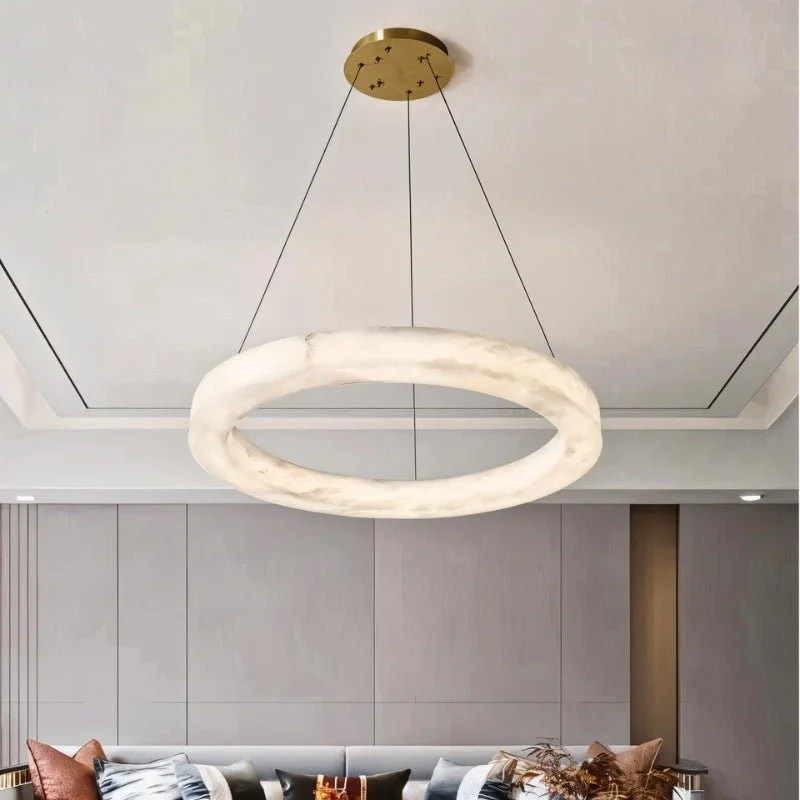 Chandeliers with Clear Crystal for a Sparkling EffectKyklos Alabaster Chandelier