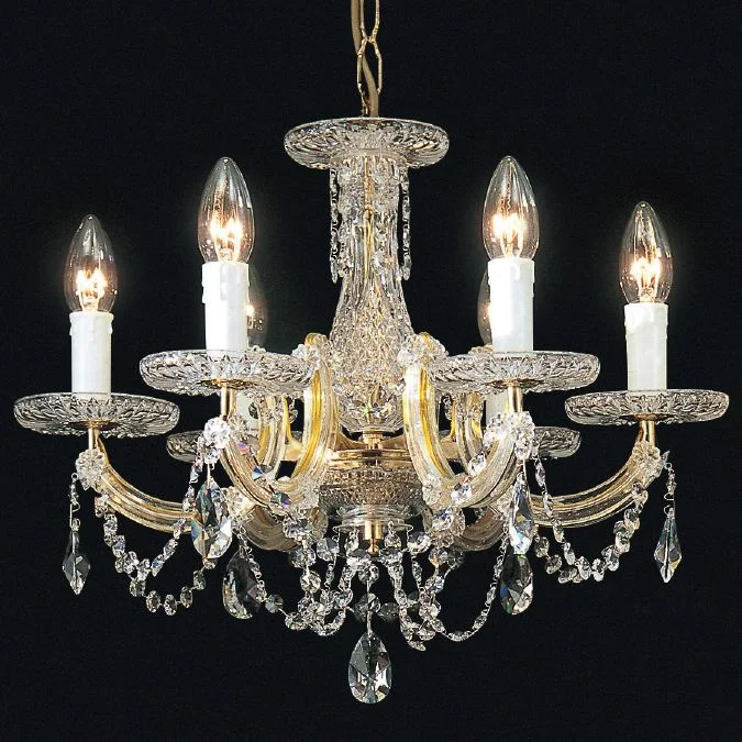 Chandeliers with Frosted Glass for a Softer Light DiffusionMaria Theresa Crystal Pendant Chandelier