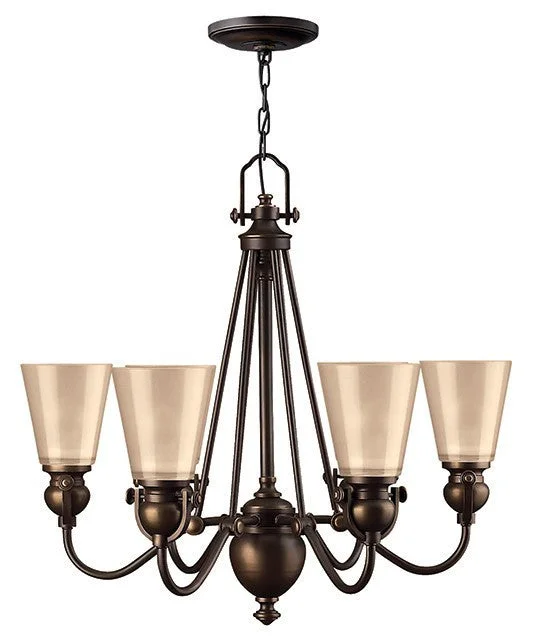 Rustic Wood Chandeliers for Country - Style HousesSouthwark Bronze with Amber Etched Glass 6 Lamp Chandelier - ID 7334