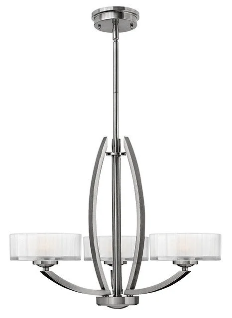 Chandeliers with Multiple Lights for Maximum IlluminationWaterloo Brushed Nickel 3 Lamp Chandelier - ID 5190