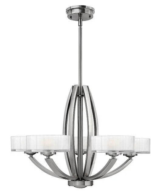 Chandeliers with Metal Frames in Black FinishWaterloo Brushed Nickel - 5 Lamp Chandelier - ID 5855