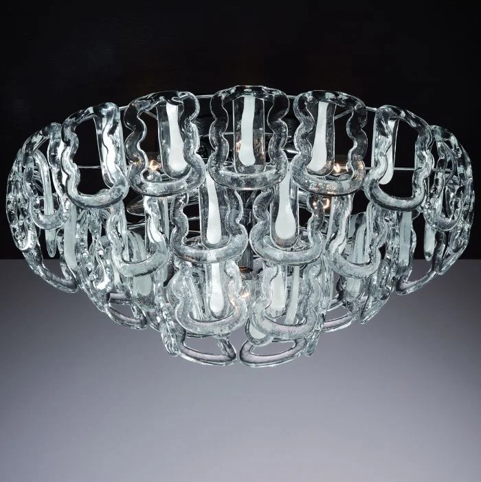 Rustic Wood Chandeliers for Country - Style HousesMid-Century Glass Hook Flush Light In Custom Sizes